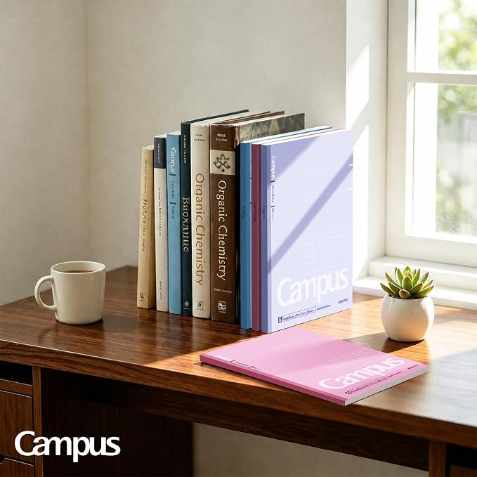 KOKUYO Composition Notebooks, 3 Pack Campus 9-3/4" x 7-1/2" Comp Book with Wide Ruled, 80 Sheets, Pink Blue Lavender School Lined Notebook Journal for Work Study Note Taking (WSG-NO-308CG2×3)
