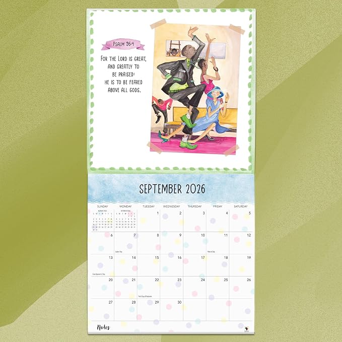 African American Expressions 2026 Wall Calendar – Too Blessed to Be Stressed – Monthly Calendar Celebrating Black Culture & History, 12x12 Hanging Calendar, 16 Months – Christian Gift for Women