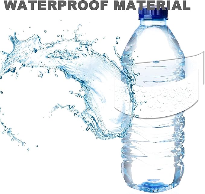 Mr-Label 8.11"×2" Waterproof Matte White Water Bottle Labels – for Inkjet/Laser Printer – Self-Adhesive Wraparound - for Wedding|Baby Shower|Corporate Event (100 Sheets Total 500 Labels)