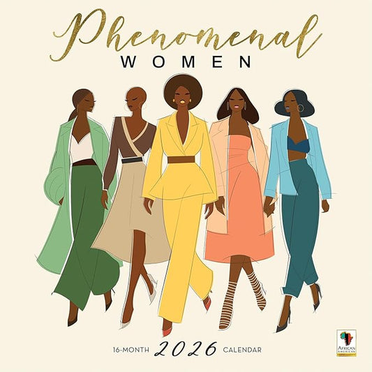 African American Expressions 2026 Wall Calendar – Phenomenal Women – Monthly Calendar Celebrating Black Culture & History, 12x12 Hanging Calendar, 16 Months – Gift for Women