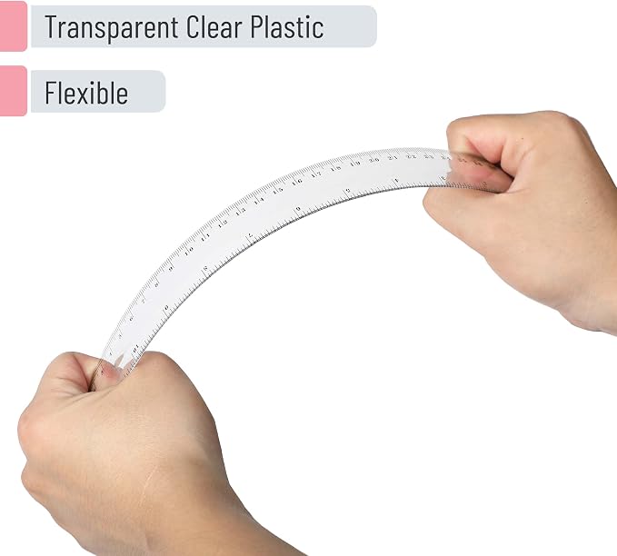 Mr. Pen- Plastic Rulers, 12 Inch, 18 Pack, Easy-to-Read Markings | Scratch-Resistant Design, Durable Clear Ruler for Crafting Office & School, School Supplies, Transparent Bulk Rulers