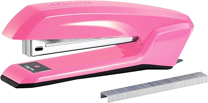 Bostitch Office Ascend 3 in 1 Stapler Integrated Remover & Staple Storage, 420 Staples Included, 20 Sheet Capacity, Lightweight, Pink