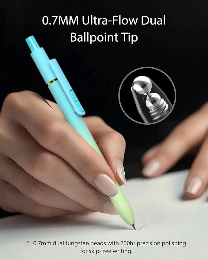 Hiacry 8 Pcs Gel Pens, Quick-Dry Black Ink-0.7 MM Fine Point Fidget Pens | Stress Relief, Smooth Writing, No Smear, No Bleed, Journaling,Note Taking, School, Office, Gift, Nurses, Students, Men, Women