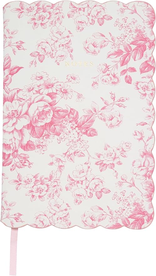 Laura Ashley Hardcover Journal 6x8 Faux Leather with Scalloped Edges | 260 Lined Pages with Ribbon Bookmark, Lay-Flat Design, Compact A5 Size, Great for Home, Office, Travel or Gifting