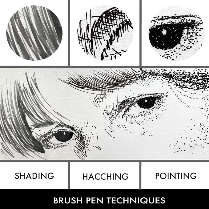 Kuretake Zig Inktober pen set, for Illustration, Manga Drawing, Lettering and Calligraphy, Professional Artist, Made in Japan (Basic No.3(5pcs.))