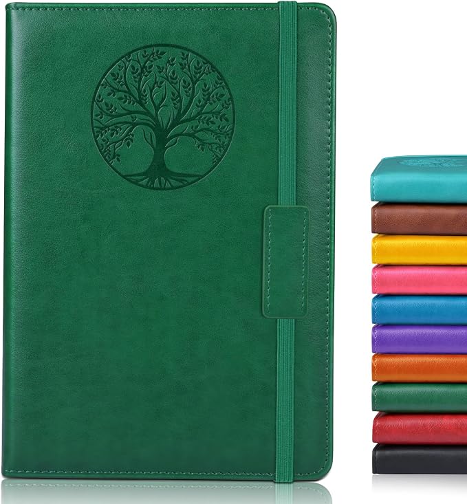 Biuwory A5 Leather Journal Notebook, 140 Lined Pages, Hardcover 5.7"×8.3" | Vintage Journal for Women Men,Work,School,Business,Travel Diary,Note taking,College Ruled Writing,Daily Journaling Notebook