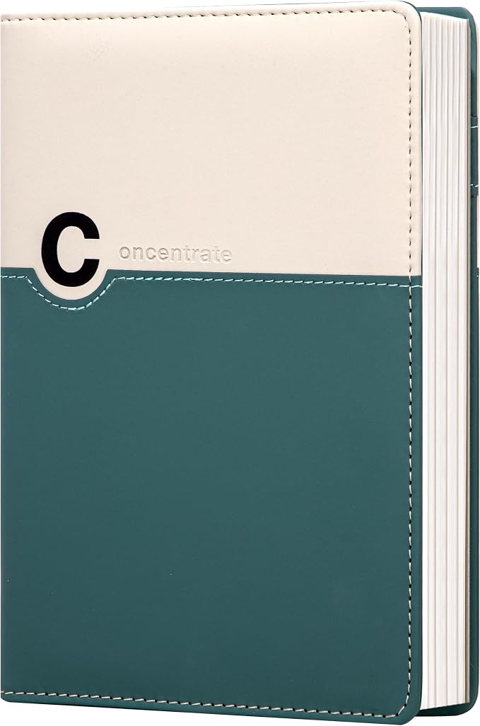 CAGIE Lined Journals for Writing Two-Toned Hardcover Journal Notebook for Women 256 Pages A5 Journal with 100GSM Thick Paper for Work Note Taking Diary, Refillable Design,8.6 x 5.7 Inch, Green | 256 Pages, 100gsm Thick Paper, Refillable, Two-Toned Hard...