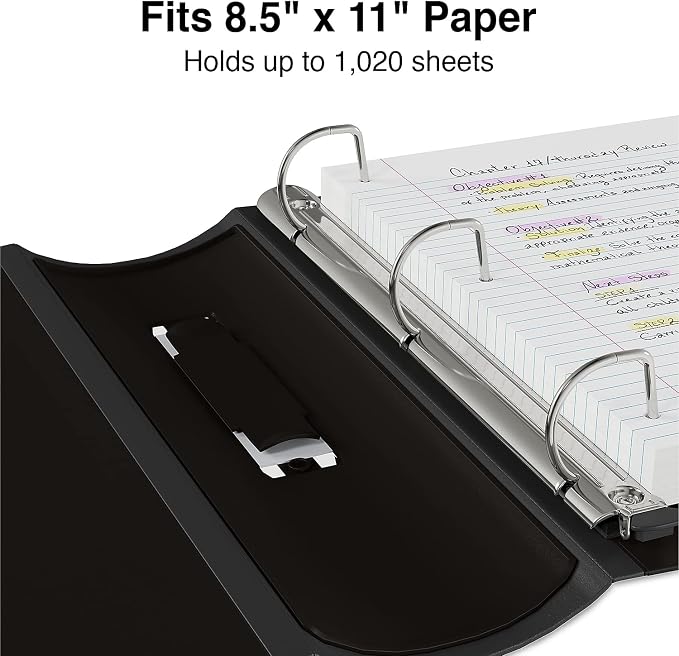 Staples Better Binder, 4-Inch Heavy‑Duty 3‑Ring View Binder, Extra‑Large Capacity D‑Ring, Black, Reinforced Spine, Holds 800+ Sheets, 2‑Pack