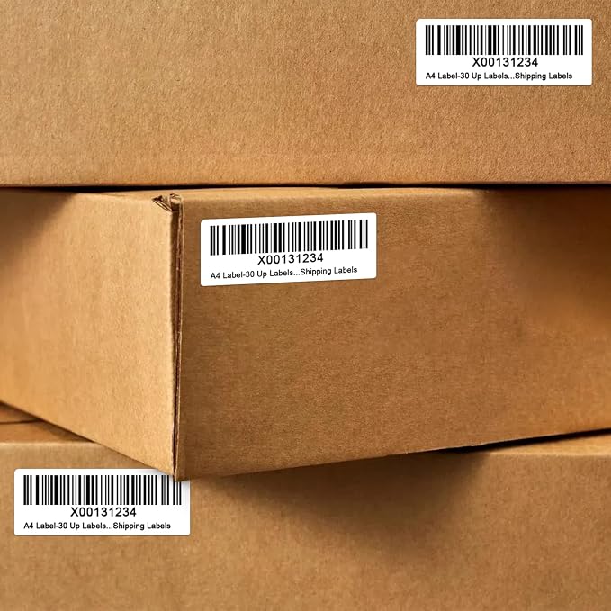 500 Sheets 15000 Pcs 30 Up 1" x2-5/8 Shipping Address Barcode Labels for Laser & Inkjet Printers, 1x2.625 FBA Labels on US Letter, 30 per Sheet Return Address Labels, 30 per Page