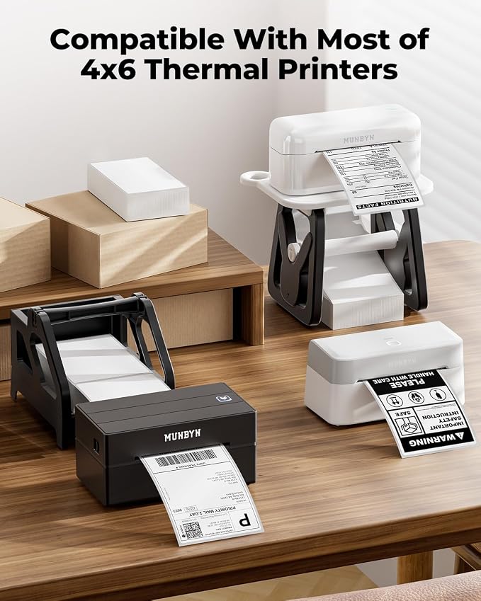 MUNBYN 4x6 Thermal Printer Labels, Commercial Grade, 220 Sheets/Stack | 4"x6" Fanfold Shipping Labels, No BPA and BPS, Print Clear and Sharp, Strong Adhesive, Compatible with Most Thermal Printers
