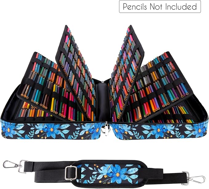 YOUSHARES Big Capacity Colored Pencil Case - 480 Slots large Pen Case Organizer with Multilayer Holder for Prismacolor Colored Pencils & Gel Pen (Orchid)