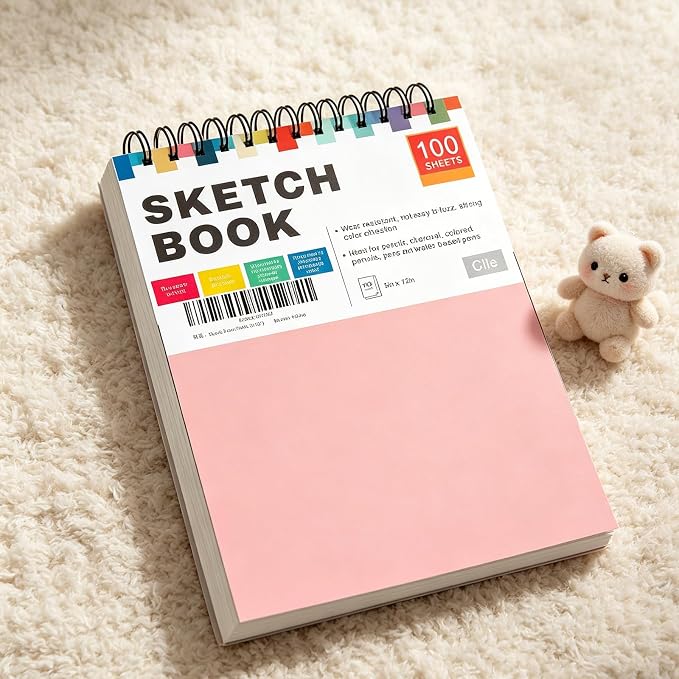 Cile Mixed Media Sketchbook–12x9 Inch,100 Sheets,100gsm Acid-Free Paper,Perfect for Drawing and Sketching with Tracing and Pastel Papers