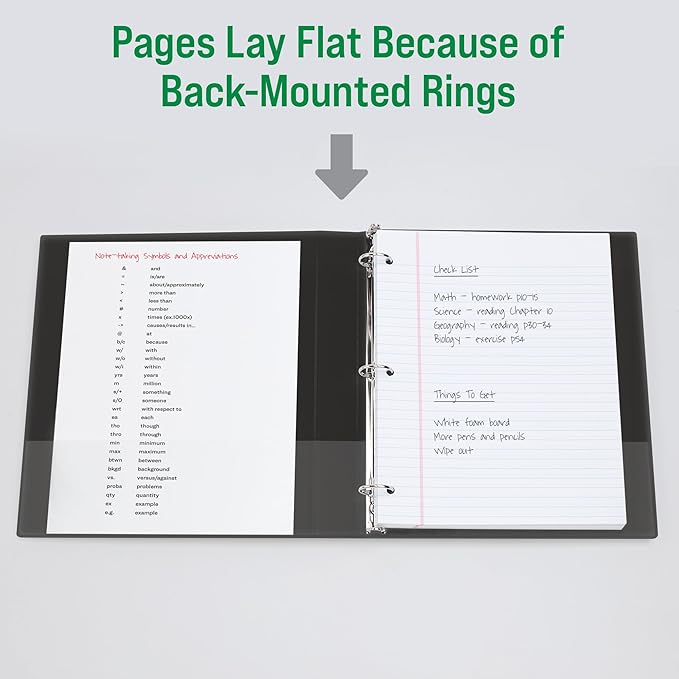 Office Essentials Economy View 3 Ring Binders, 3" Round Rings, 3.5" Spine, 460-Sheet Capacity, White Binders (12-Pack of 03430)