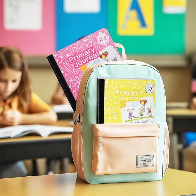 Primary Composition Notebook K-2, Primary Journal Grades K 2, Preschool, 1st Grade, Kindergarten Notebooks, Primary Ruled - 9.75″ x 7.50″ - Sturdy Covers - 100 Sheets - Assorted Colors - (6 Pack)