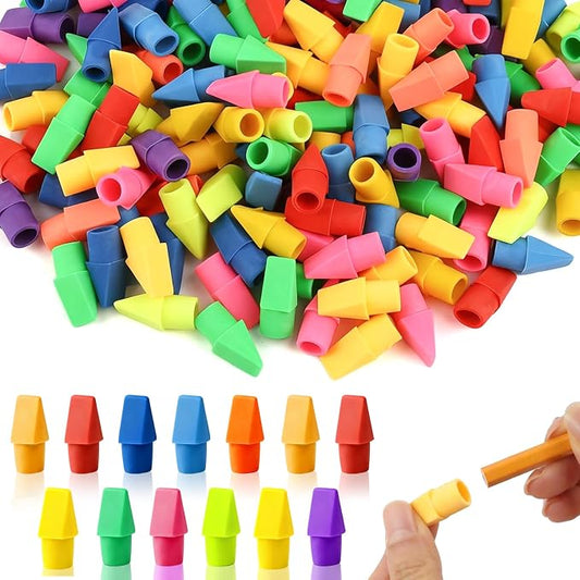 180 Pack Pencil Top Erasers, Erasers for Pencils, Assorted Color Pencil Cap Erasers Bulk for Kids, Students, Teachers, Classroom, School, and Office