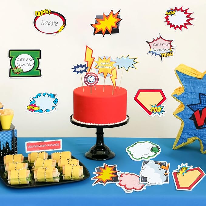 AgincBerry Hero Sticky Notes - 30PCS Cool Cartoon Back to School Self-Stick Notes Mini Super Fun Memo Pads Creative Shaped Notepad Writing Sticky Note for Office Home School Gift Tab Supplies