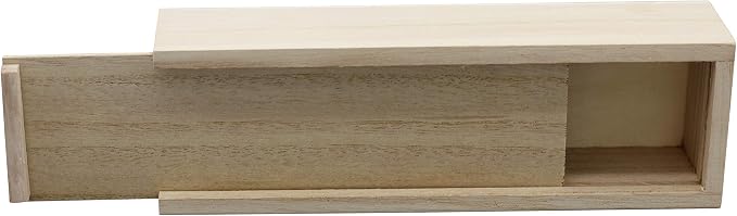 Creative Hobbies® Unfinished Wooden Pencil, Pen, Stash, Trinket Storage Box with Slide Top