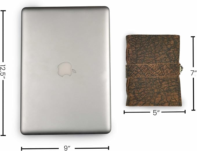 LEATHER VILLAGE Leather Bound Vintage Journal for Women & Men - Book of Shadows - Lock Closure - 200 Pages of Antique Deckle Edges Handmade Watercolor Paper - Distressed Brown - 7X5 inches