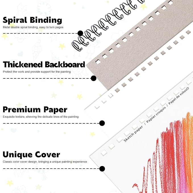 4 Pack Sketch Books, 8.5 x 11 Inch Mini Sketchbook, 68lb/100gsm Spiral Bound Small Sketch Pad, Acid Free Art Supplies Drawing Painting Sketchbook for Beginners, Artists & Easter Gift