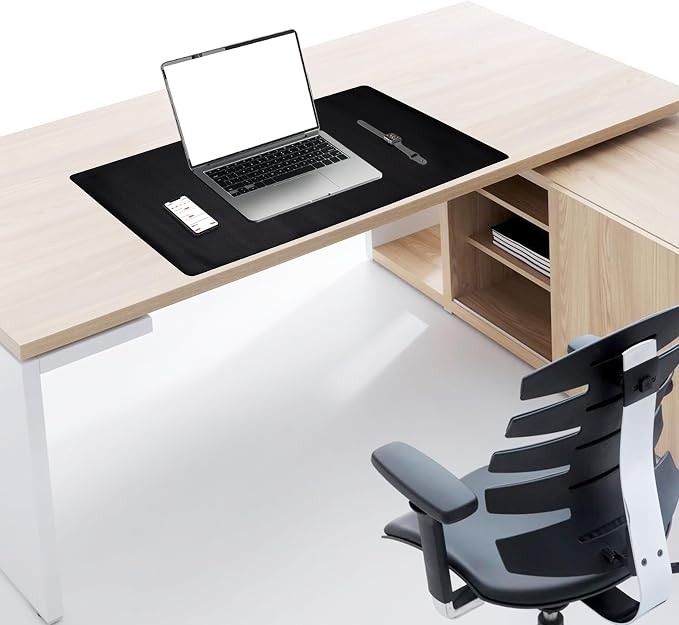 Cossini XL Desk Pad - Large Vegan Leather Desk Mat 17 x 36- Buttery Smooth Writing, Damage Blocking, Non-Slip, Waterproof - Home Office Computer Desk Protector Blotter Laptop Keyboard Mouse Pad