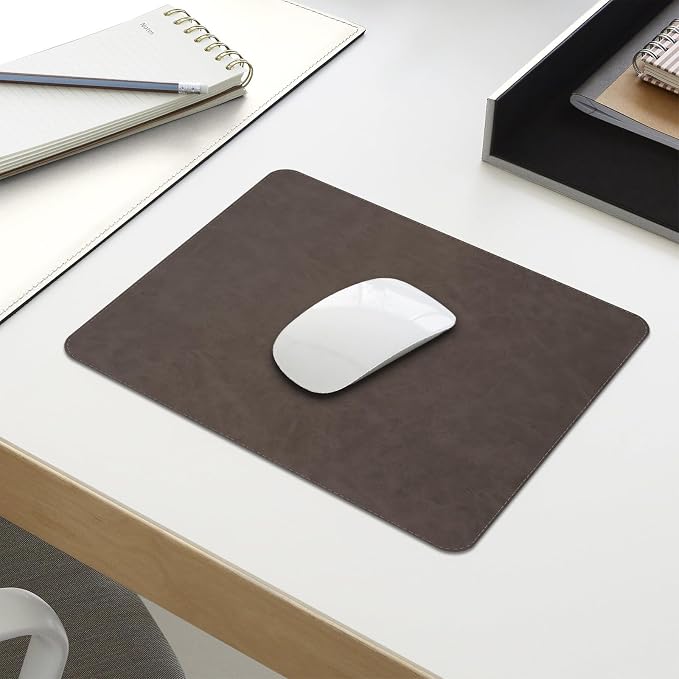 Mouse pad, Non-Slip Washable Waterproof Computer Mouse mat Thick for Laptop Wireless Mouse Home Office Travel, Portable 9.8"x 8.3" S Dark Coffee