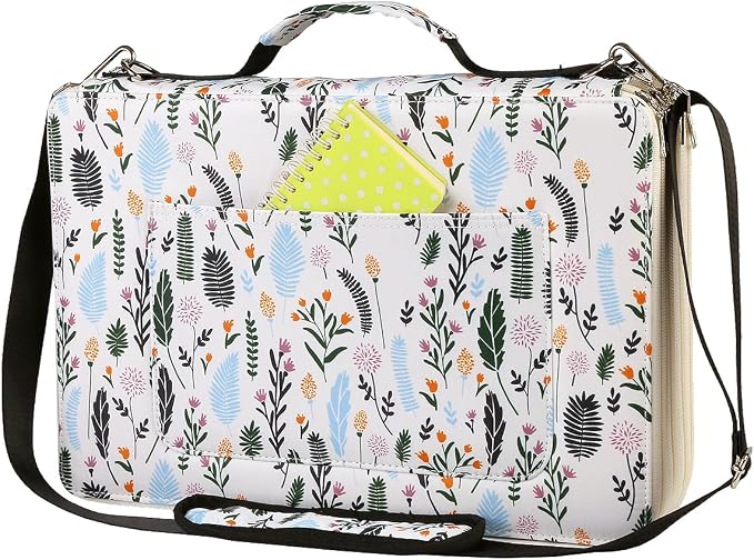 480 Slots Pencil Case, 5-Layer Organizer with Shoulder Strap | 5-layer twill oxford case with 480 elastic slots, carry handle, removable strap, and outer pocket for phone or keys.