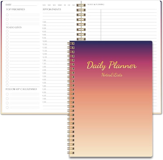 TREES Undated Daily Planner, 80-Day To-Do List with Hourly Schedule | Day-on-a-Page Agenda for Hourly Schedules, Priorities, Tasks and Notes, Designed for Work, Home and Everyday Planning