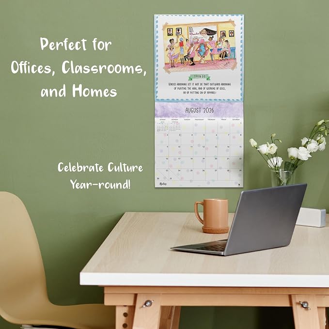 African American Expressions 2026 Wall Calendar – Too Blessed to Be Stressed – Monthly Calendar Celebrating Black Culture & History, 12x12 Hanging Calendar, 16 Months – Christian Gift for Women