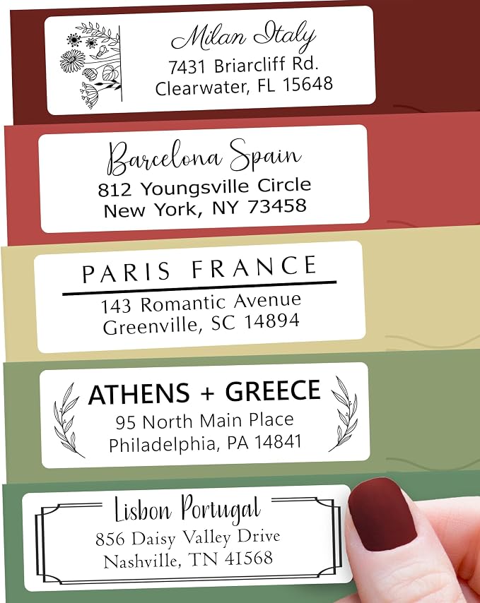 Personalized Return Address Labels - Custom Address Labels & Address Stickers for Envelopes - High Gloss Self-Adhesive Mailing Labels on Sheets (50-1000)