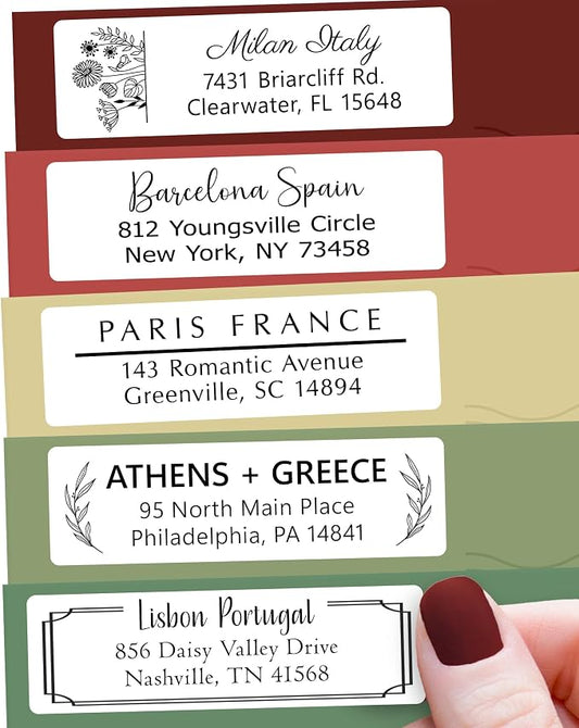 Personalized Return Address Labels - Custom Address Labels & Address Stickers for Envelopes - High Gloss Self-Adhesive Mailing Labels on Sheets (50-1000)