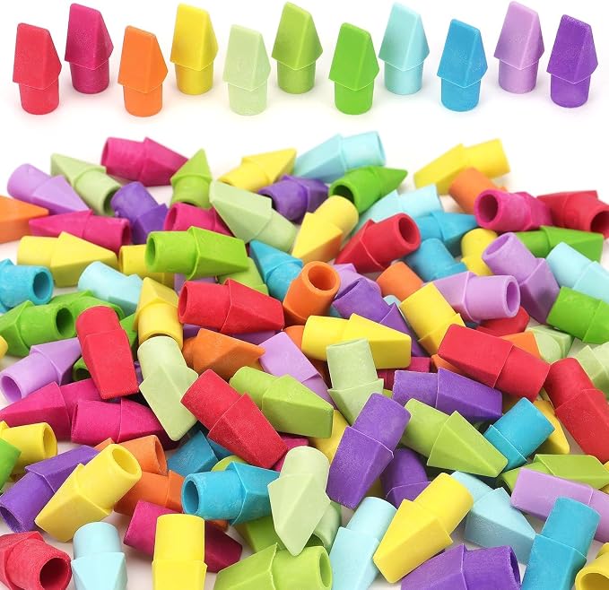 ZZTX 120 Pack Pencil Top Erasers 11 Assorted Colors | Erasers for Pencils, Eraser Caps, Topper Erasers for Kids School