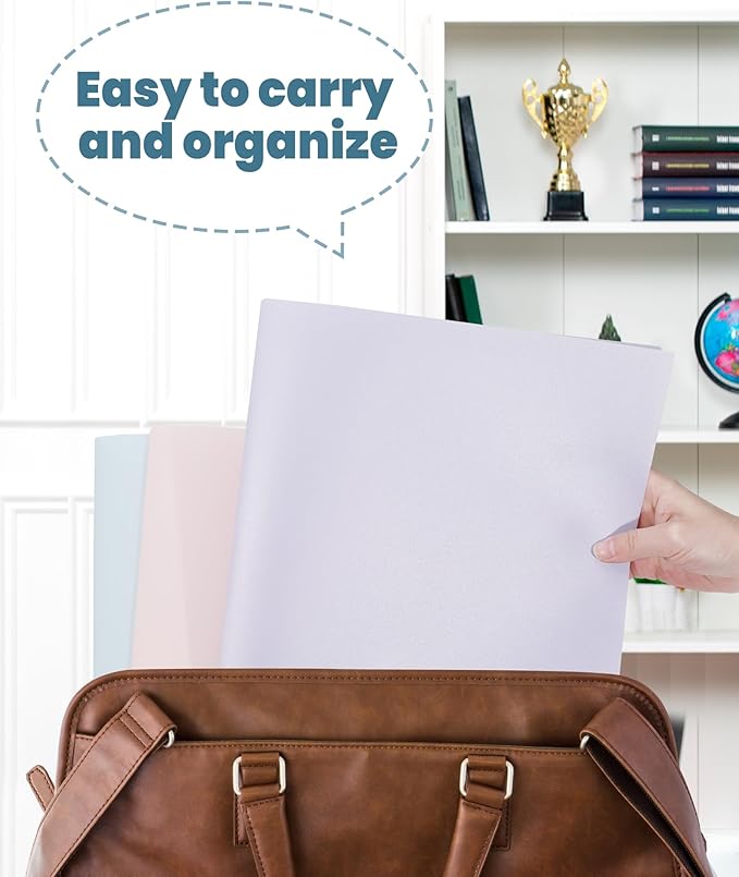 SUNEE Folders with Pockets (6 Pack, Pastel Colors), Plastic Folder with Pocket, Poly Folder for Documents Letter Size, 2 Pocket Folders for Kids, Home, School, Office