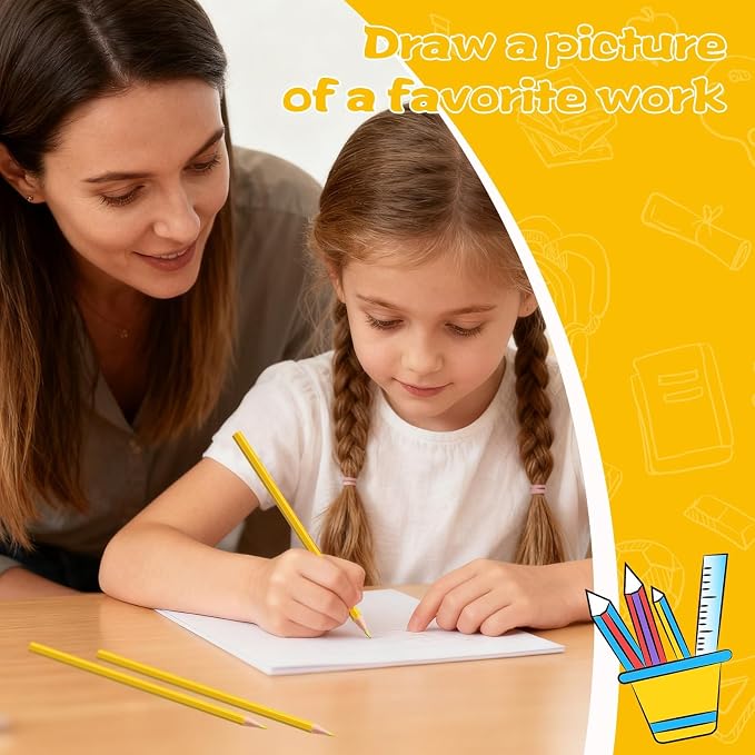 12 Pack Yellow Colored Pencils for Kids, Pre-sharpened Art Pencils Back to School Supplies Set, Drawing Sketching Pencils for Students, Teachers, Classroom