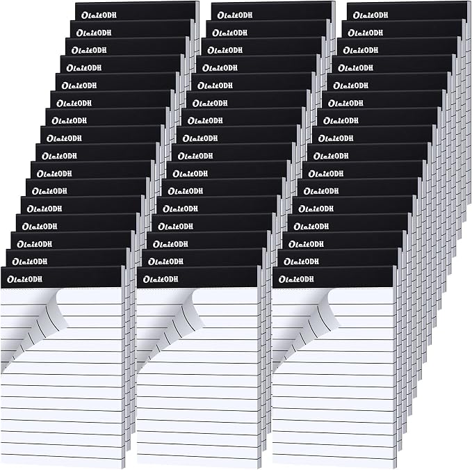 Oleitodh 48 Pack 3 x 5 Notepads White Lined Mini Memo Pads Perforated | 30 Sheets Per Pad, Pocket Size, Smooth Writing, Easy Tear Pages, Office, School, Home, To-Do Lists, Meeting Notes