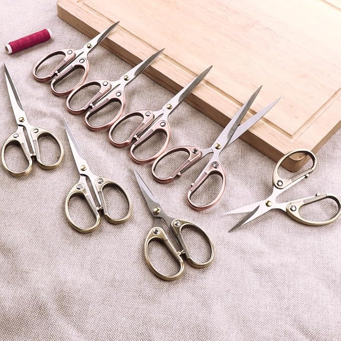 5" All Stainless Steel Office Scissors,Ultra Sharp Blade Shears,Sturdy Sharp Scissor for Office Home School Sewing Fabric Craft Supplies Multipurpose Scissors Bronze