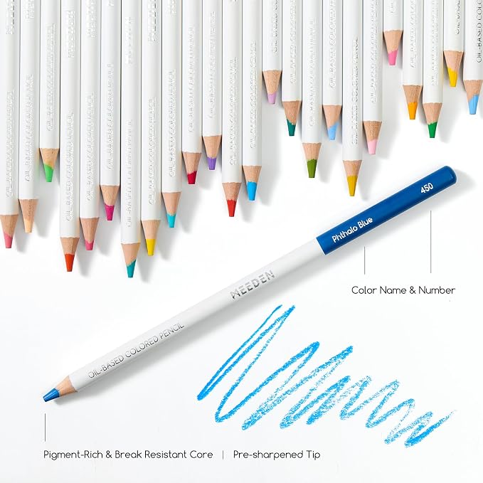 MEEDEN Artist Colored Pencil Set: 72 Count Vibrant Colors Drawing Pencils with Professional Oil Based Soft Core for Arts & Crafts - Smooth Writing, Easy Blending Shading & Layering
