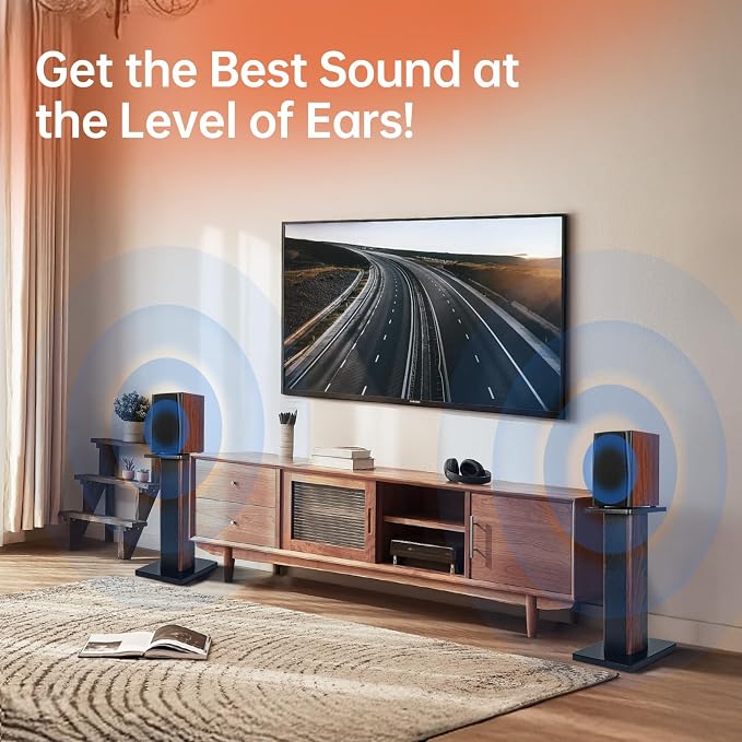 IBVIVIC Pair-20 Inch (50CM)-Wood Speaker Stands, 110lbs Weight Capacity | for Home-Cinema HiFi Desktop and Satellite Speakers Monitor Stands, Enhanced Audio Listening Experience for Home Theaters