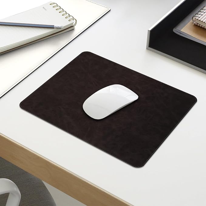 Mouse pad, Non-Slip Washable Waterproof Computer Mouse mat Thick for Laptop Wireless Mouse Home Office Travel, Portable 9.8"x 8.3" S Black