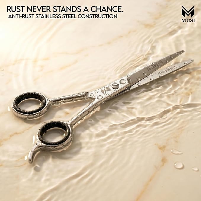 MUSI Hair Cutting Scissors 6.5" – Professional Razor-Sharp Barber Scissors for Men Women & Kids, Ergonomic Shears for Precise Haircuts, Long-Lasting Hair Trimming Shears for Home & Salon