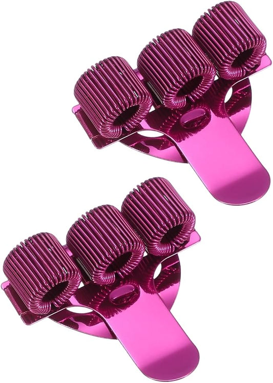 PATIKIL 2Pcs Pen Clip, 3 Holes Pen Holder Clip Metal Portable Spring Loop Organizer Universal for Notebook Journal Highlighter Office Business Pocket Clipboard Whiteboard, Rose Red