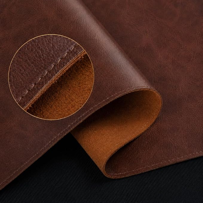 Leather Desk Mat,Office Writing Desk Pad,Large 31.5" x 15.8" Red Brown,for Top of Desks,Gift Ready Elegant Computer Desk Cover Protector PU Leather