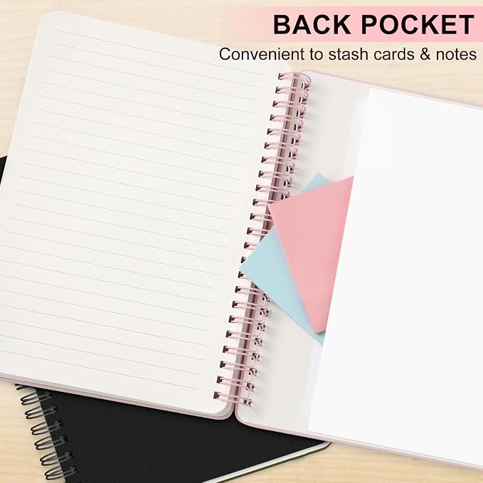 ABERLLS Lined Spiral Journal Notebook with 160 Pages, 7.8×10in, B5 Spiral Notebook, Journaling Notebooks for Work, School, Women, Men, College Ruled Spiral Notebook, Hardcover Leather Journals, Pink