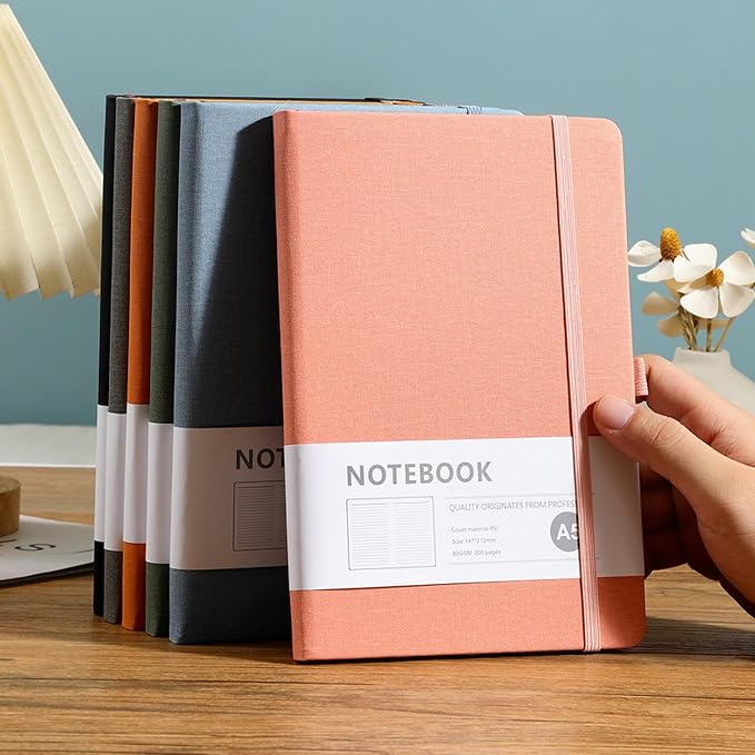 Custom Notebook and Personalized Ballpoint Pen Set, Customizable A5 Journal with Personalized Engraved Logo/Text/Image, 192 Pages, 8.3 x 5.8 Inches, Pink