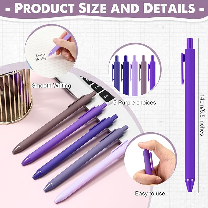 Eaasty 20 Set Mini Notebooks with Ballpoint Pens Bulk Back to School Gift Small Pocket Notepads Gradual Color Composition Journals and Pens for School Supplies Writing Notebooks (Purple Series Colors)