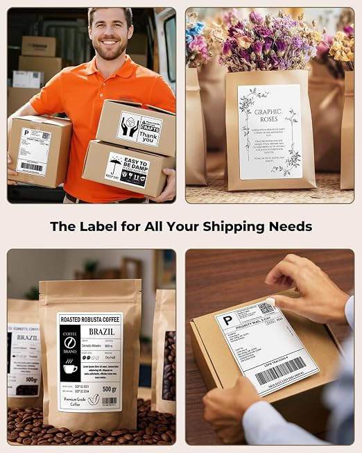 MUNBYN 4"x6" Thermal Printer Label, Shipping Labels, 220 Sheets/Roll | Compatible with Rollo, Jadens, Nelko, DYMO 4XL 1744907,1755120, No BPA and BPS, Print Clear and Sharp, Strong Adhesive