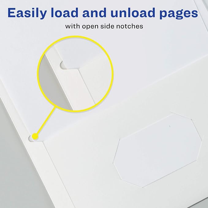Avery Two Pocket Folders, Holds up to 40 Sheets, Business Card Slot, 25 White Folders (47991) (Pack of 5)