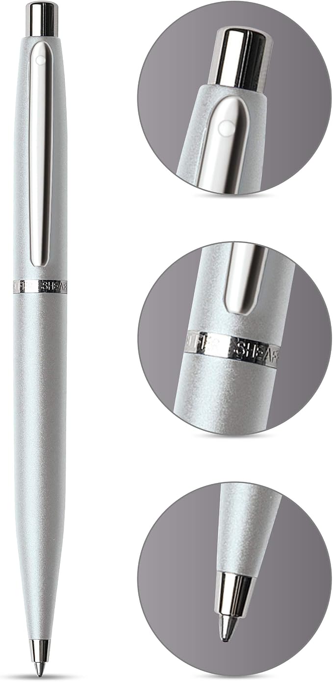 Sheaffer VFM Strobe Silver Ballpoint Pen with Chrome Trim