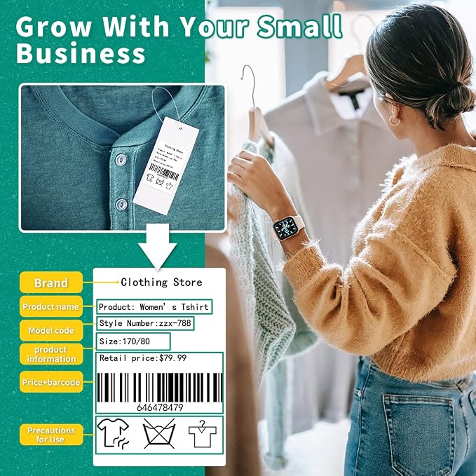 Phomemo Thermal Label 1.57'' x 2.36'' (40x60mm), Self-Adhesive Label | for M110/M220/M110/M108/M250/M120/M150/M260/M221/M200,130 Pcs /Roll, Black on White
