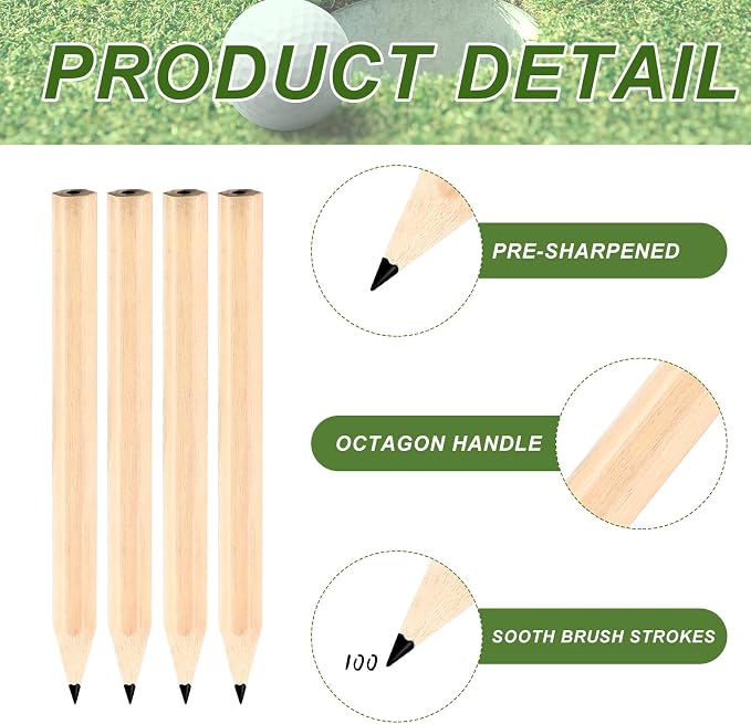 Yexiya Golf Pencils Bulk Half 2 HB 3.5 Pre Sharpened Hexagonal Yellow Wood Mini Pencils for Party Favors Kids School Classroom Office Supplies(4000 Pcs)