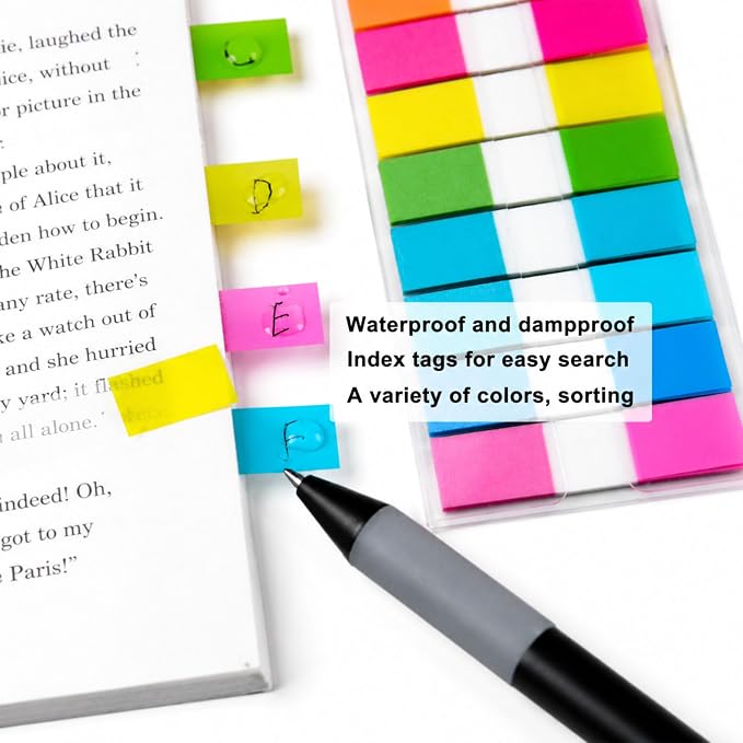 Ericter Transparent Sticky Tabs Writable Book Tabs 720PCS Repositionable PET Clear Page Markers Index Tabs for Notebooks Study Office Use Adults Artists